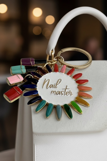 Altın Sarısı Oje Detay Nail Master Çanta Aksesuarı Anahtarlık