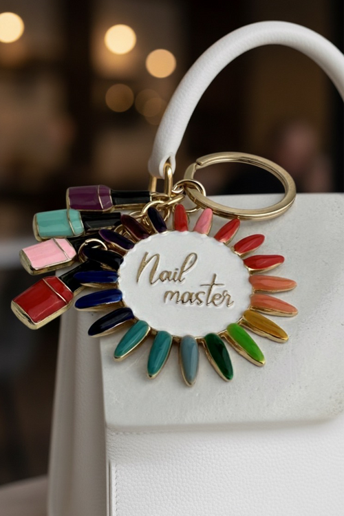 Altın Sarısı Oje Detay Nail Master Çanta Aksesuarı Anahtarlık
